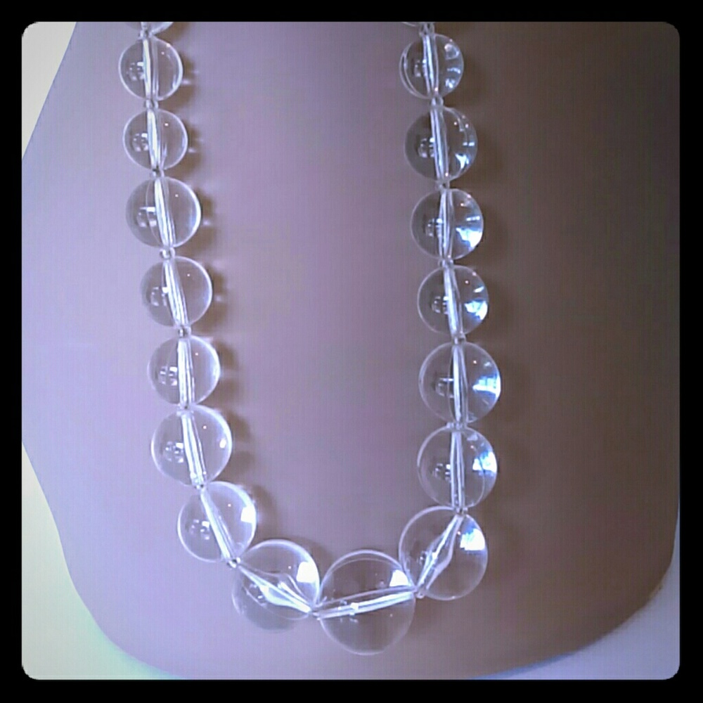 Vintage Long Graduating Acrylic Beaded Necklace